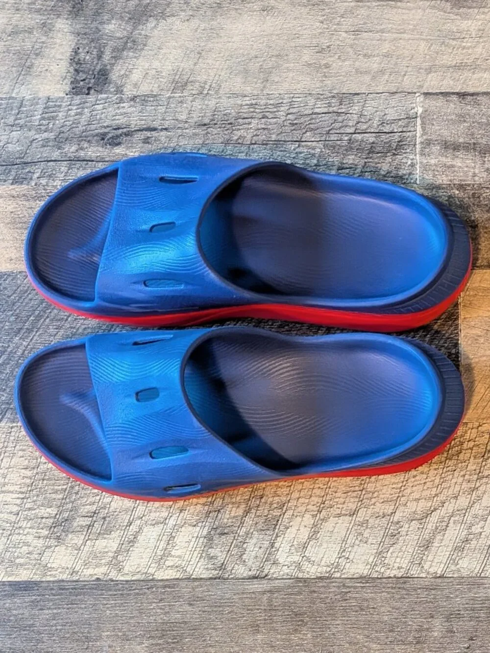 Hoka Ora Recovery Slide 3 Sandals Bellwether Blue & Red Alert